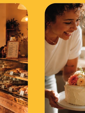 A child delighted by a cake